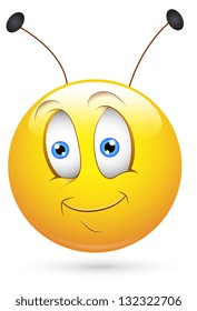 Smiley Vector Illustration - Bee with Antenna