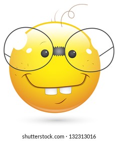 Smiley Vector Illustration - Book Worm Face