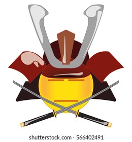 Smiley Vector illustration Calm Samurai