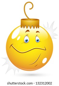 Smiley Vector Illustration - Christmas Bulb