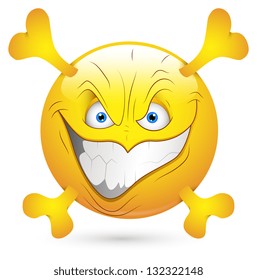 Smiley Vector Illustration - Creepy