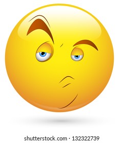 Smiley Vector Illustration - Doubtful Face