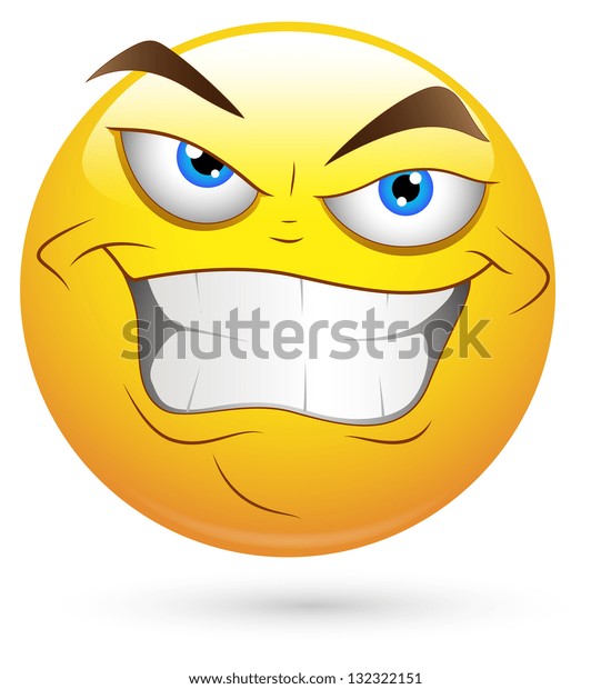 Smiley Vector Illustration Evil Villain Stock Vector (Royalty Free ...