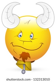 Smiley Vector Illustration - Face with Horn and Bell