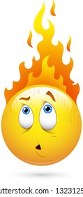 Smiley Vector Illustration - Fire on Head