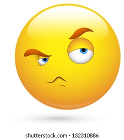Smiley Vector Illustration - Hatred Look