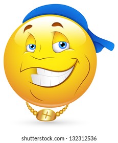 Smiley Vector Illustration - Hip-Hop Dancing Artist Face