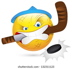 Smiley Vector Illustration - Hockey Player Face