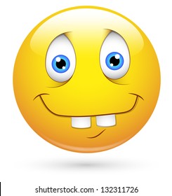 Smiley Vector Illustration Idiot Face Stock Vector Royalty Free