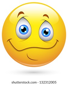 Smiley Vector Illustration - Innocent Eyes Face