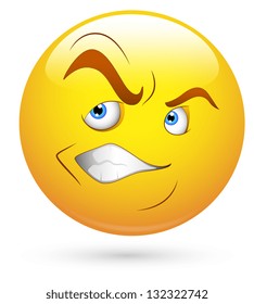 Smiley Vector Illustration - Irritated Face
