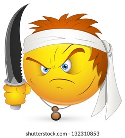 Smiley Vector Illustration - Kung Fu Warrior Face