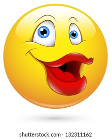 Smiley Vector Illustration - Lady with Big Mouth