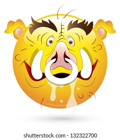 Smiley Vector Illustration - Pig Face