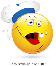 Smiley Vector Illustration - Sailor Face