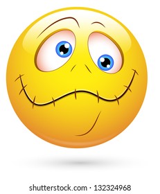 Smiley Vector Illustration - Sealed Lips Face