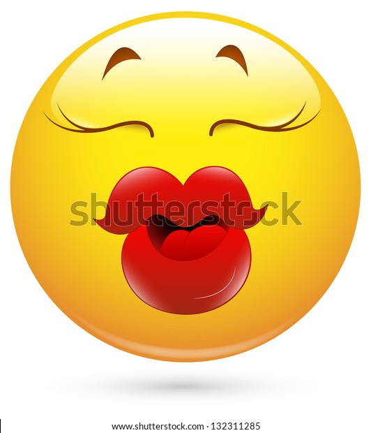 Smiley Vector Illustration Thick Lips Stock Vector (Royalty Free) 132311285