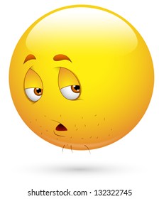 Smiley Vector Illustration - Tired Face