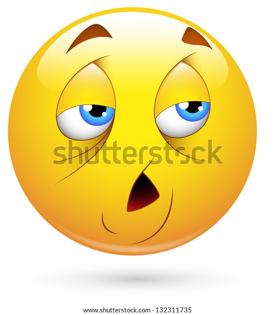 Smiley Vector Illustration Tired Face Stock Vector (Royalty Free) 132311735