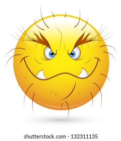 Smiley Vector Illustration - Wild Monster Face