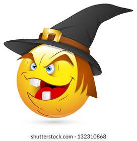 Smiley Vector Illustration - Witch Face