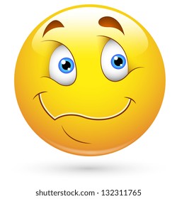 Smiley Vector Illustration - Wondering Face