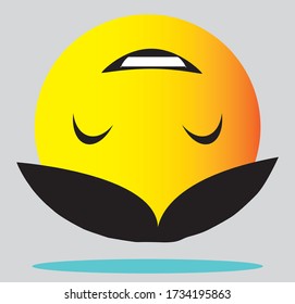 vector sonriente. Emoticono amarillo con expresiones faciales entretenidas. Ilustración vectorial.