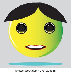 smiley vector. Yellow emoticon with a surprised facial expression. Vector illustration.
