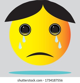 smiley vector. Yellow emoticons with concerned facial expressions. Vector illustration.