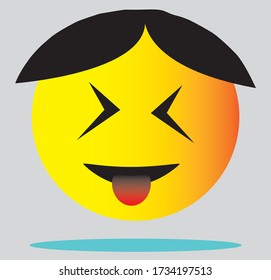 smiley vector. Yellow emoticons with disparaging facial expressions. Vector illustration.