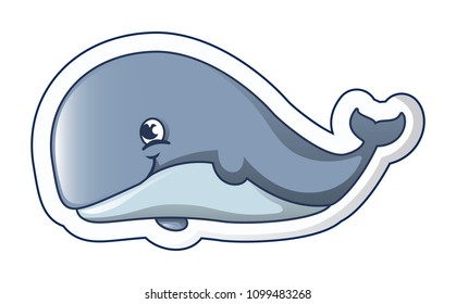 Smiley whale icon. Cartoon of smiley whale vector icon for web design isolated on white background