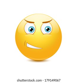 Smiley wicked on a white background
