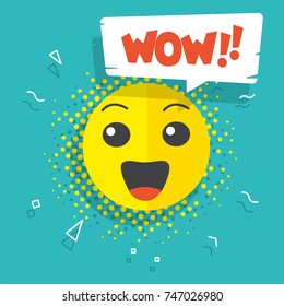 Smiley "wow" expression yellow face