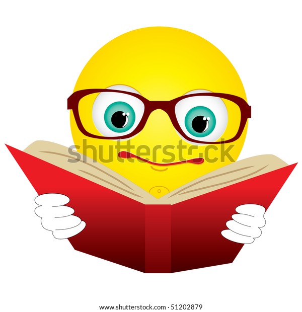 Smileyball Glasses Read Red Book Vector Stock Vector (Royalty Free ...