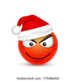 Smileyemoticon Red Emoji Face Emotions Christmas Stock Vector (Royalty ...