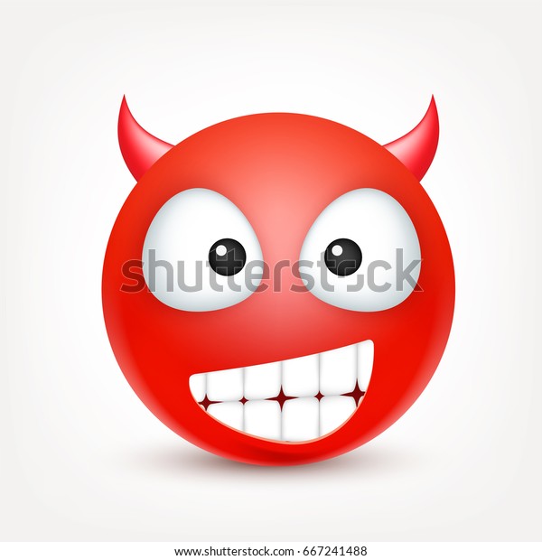 Smileyemoticon Set Red Face Emotions Facial Stock Vector (Royalty Free ...