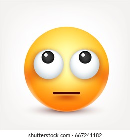 Smiley,emoticon set. Yellow face with emotions. Facial expression. 3d realistic emoji. Sad,happy,angry faces.Funny cartoon character.Mood. Web icon. Vector illustration.