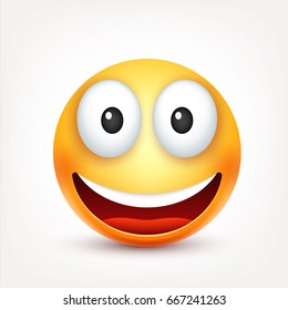 Smiley,emoticon set. Yellow face with emotions. Facial expression. 3d realistic emoji. Sad,happy,angry faces.Funny cartoon character.Mood. Web icon. Vector illustration.