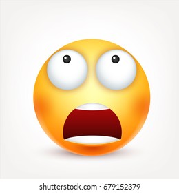Smiley,emoticon. Yellow face with emotions. Facial expression. 3d realistic emoji. Sad,happy,angry faces.Funny cartoon character.Mood. Web icon. Vector illustration.