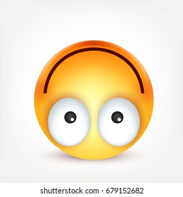 Smiley,emoticon. Yellow face with emotions. Facial expression. 3d realistic emoji. Sad,happy,angry faces.Funny cartoon character.Mood. Web icon. Vector illustration.