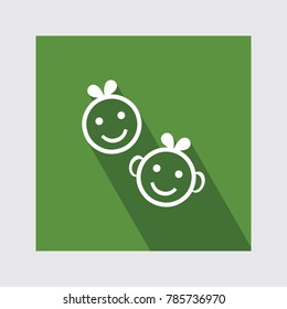 smileys flat icon with long shadow