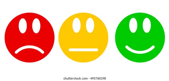 Smileys flat style three moods in colors