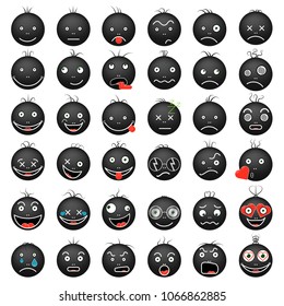Smileys funny funny black vector EPS set 10