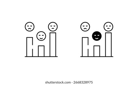 Smileys Graph ícone design com branco fundo stock ilustração