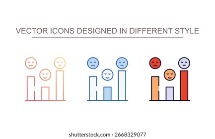 Smileys Graph ícone design com branco fundo stock ilustração