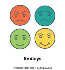Smileys icon vector isolated on white background, Smileys transparent sign