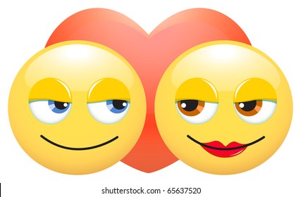 Smileys in love