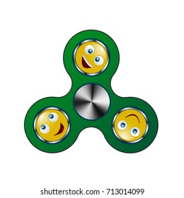 Smileys rotate in a circle inside the spinner.