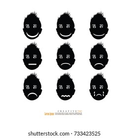 Smileys vector set. Smiley  Vector illustration.