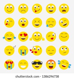 smilies emotions vector set. A set of emoticons for chat and web design